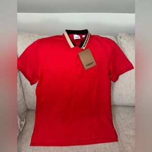 Brand new with tags men’s Burberry red collared shirt